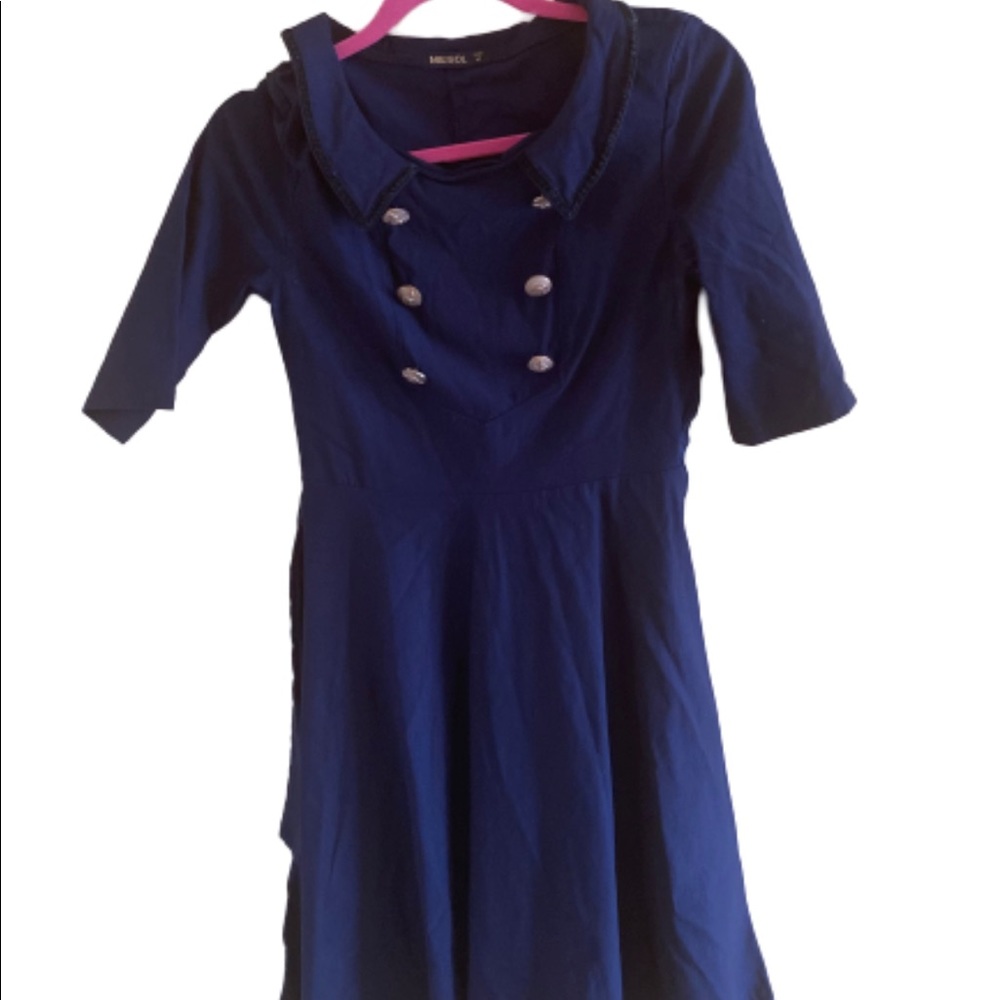 Double breasted navy dress